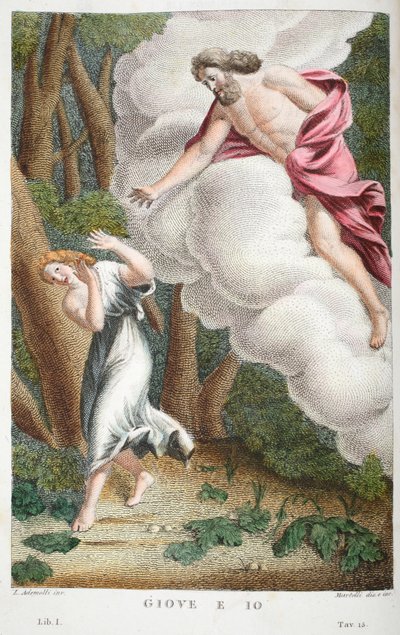 Jove in Love with Io, Book I, Illustration from Ovid